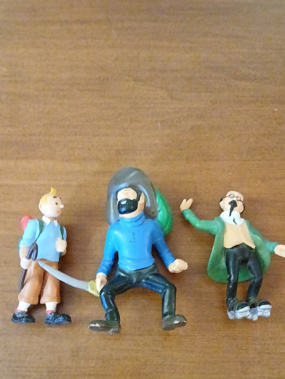 Lot Of 3 Vintage Tin Tin Figures Retro Tv Show Mini Figs 3-4" Herge Toys 1994